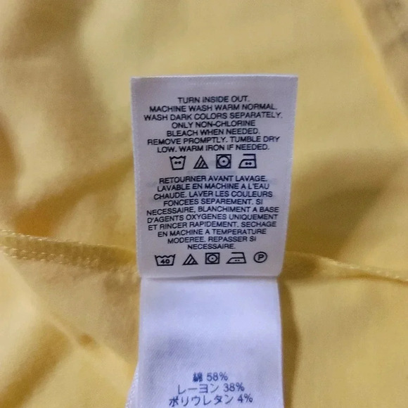 Lands’ End Size S/6-8 Short Sleeves Stretch Slip Dress pulled on yellow - Picture 8 of 9